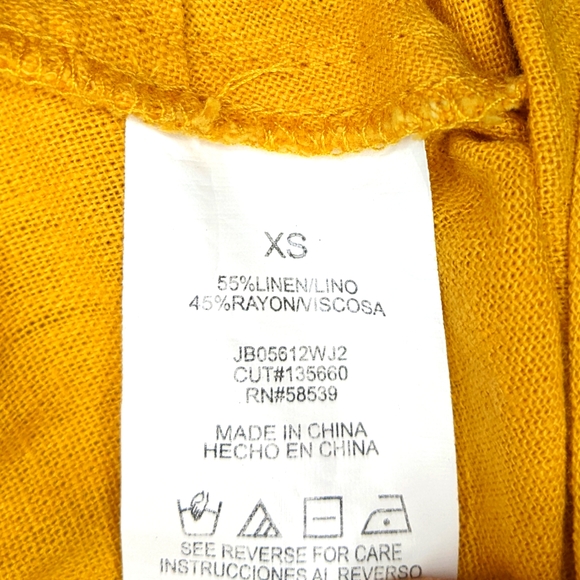 Speechless Linen Blend Ruffled Yellow Mini Dress, XS - Picture 6 of 7